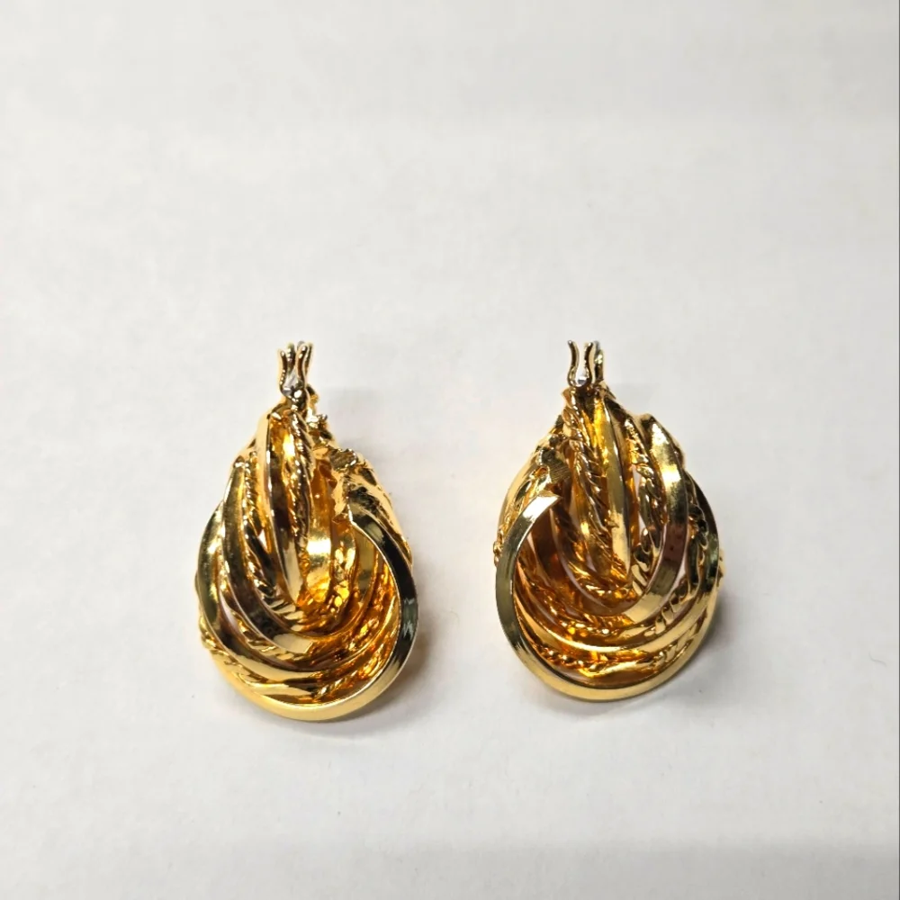 Vintage gold earrings - Picture 2 of 4